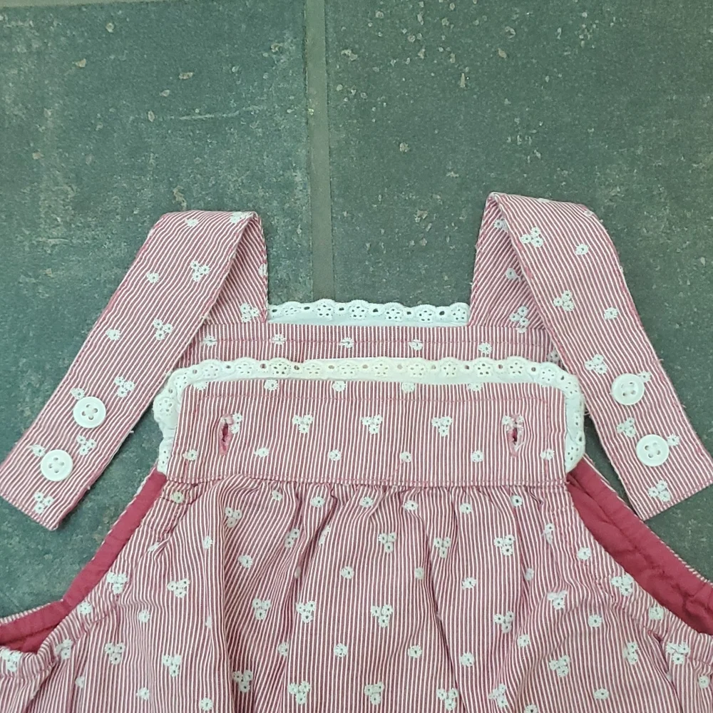 Janie and Jack embroidered red and white romper size 12-18 months.